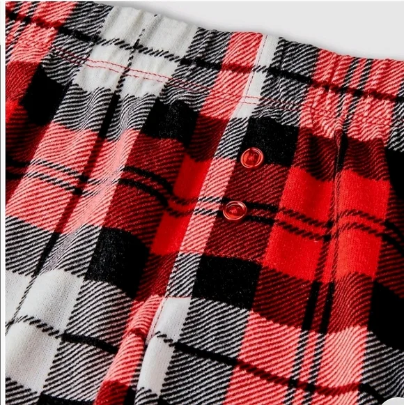 NWT Girls Christmas 2pc Holly Vibes Long Sleeve Sweatshirt Boxer Pajama Set, S 8 - Picture 8 of 8